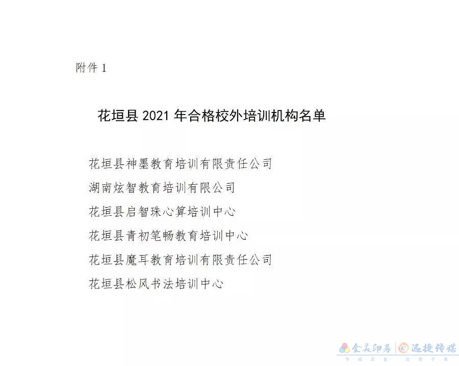 花垣縣2021年校外培訓(xùn)機(jī)構(gòu)專項治理結(jié)果公示(圖1)